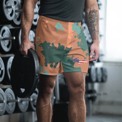 Michigan Upper Peninsula Athletic Shorts (w/ UP USA Flag) | Men's - Copper Country Camo