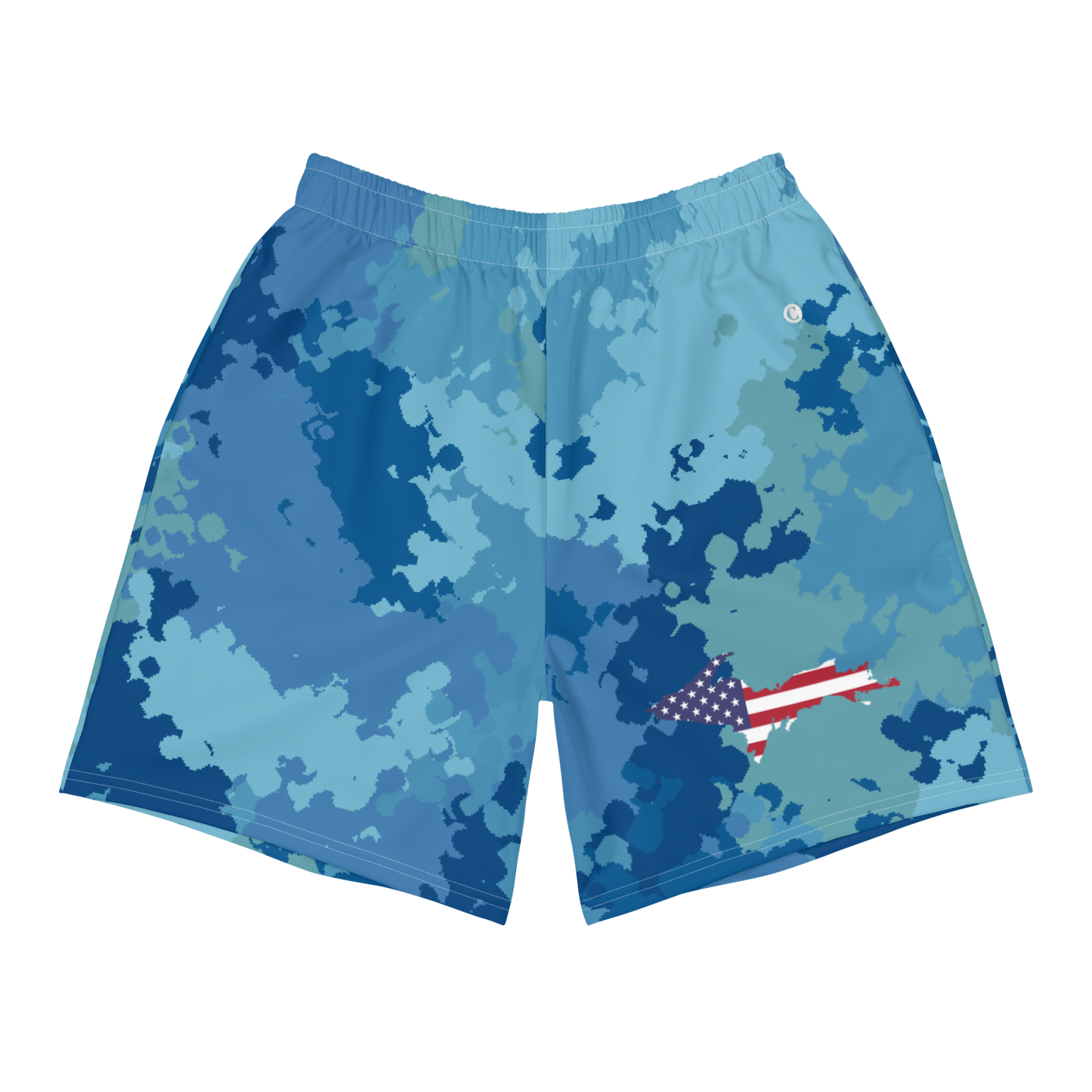 Michigan Upper Peninsula Athletic Shorts (w/ UP USA Flag) | Men's - Great Lakes Camo