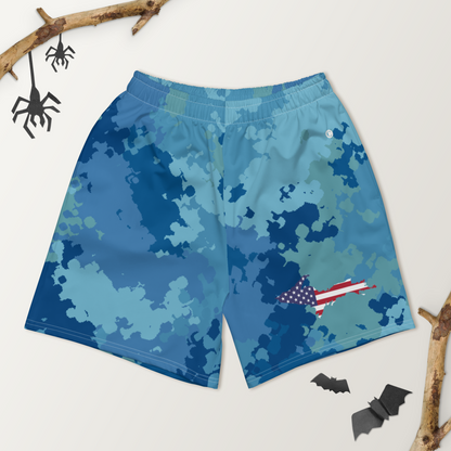 Michigan Upper Peninsula Athletic Shorts (w/ UP USA Flag) | Men's - Great Lakes Camo