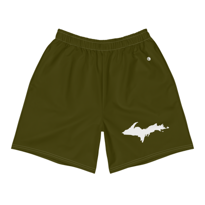 Michigan Upper Peninsula Athletic Shorts (w/ UP USA Flag) | Men's - Military Green