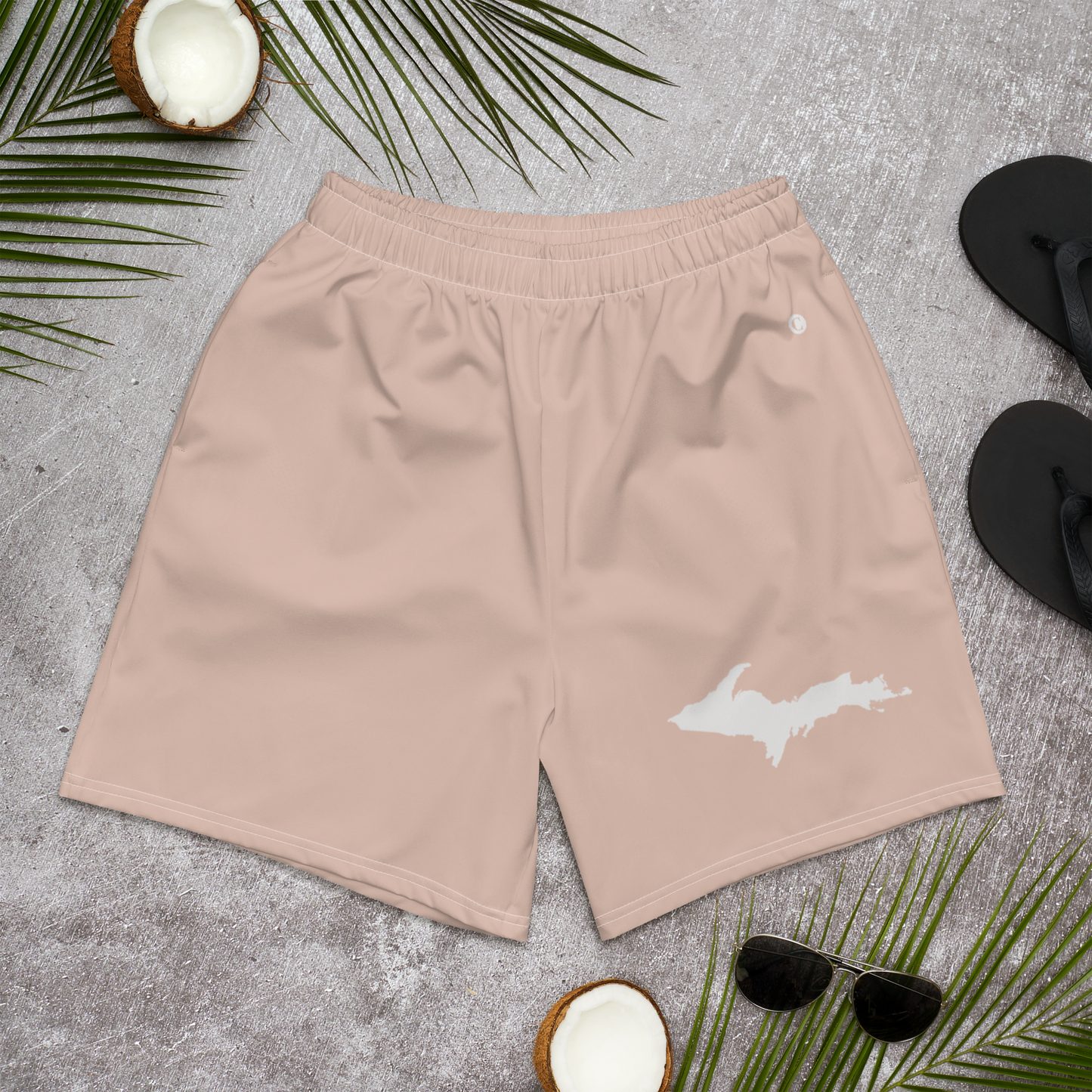 Michigan Upper Peninsula Athletic Shorts (w/ UP USA Flag) | Men's - Rose Gold