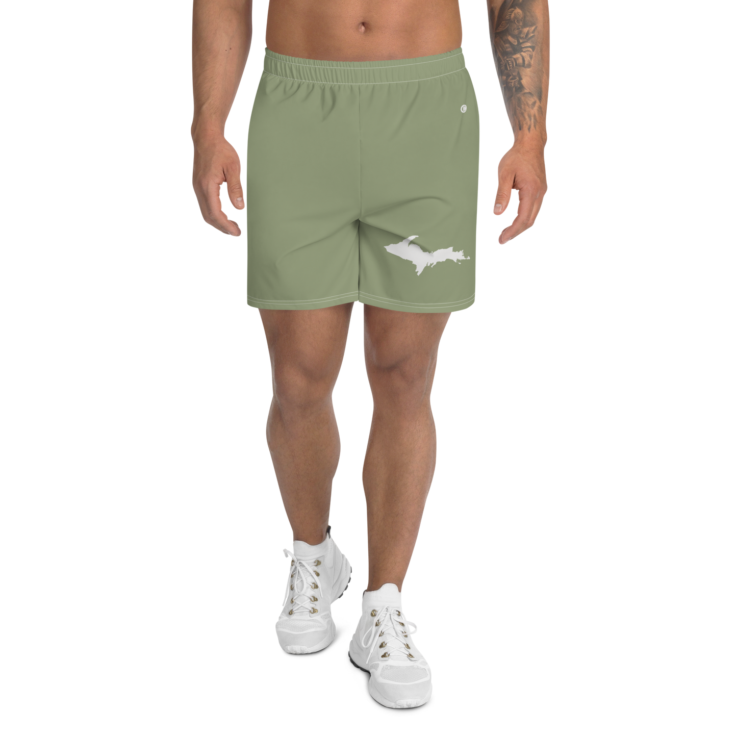 Michigan Upper Peninsula Athletic Shorts (w/ UP USA Flag) | Men's - Beachgrass Green