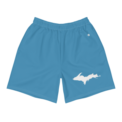 Michigan Upper Peninsula Athletic Shorts (w/ UP USA Flag) | Men's - Lake Michigan Blue