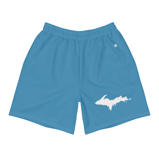 Michigan Upper Peninsula Athletic Shorts (w/ UP USA Flag) | Men's - Lake Michigan Blue