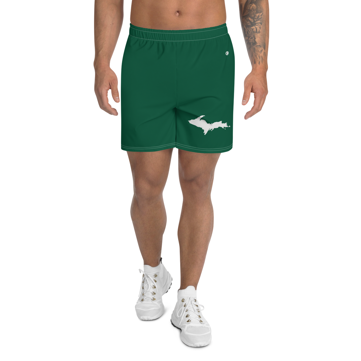 Michigan Upper Peninsula Athletic Shorts (w/ UP USA Flag) | Men's - Superior Green