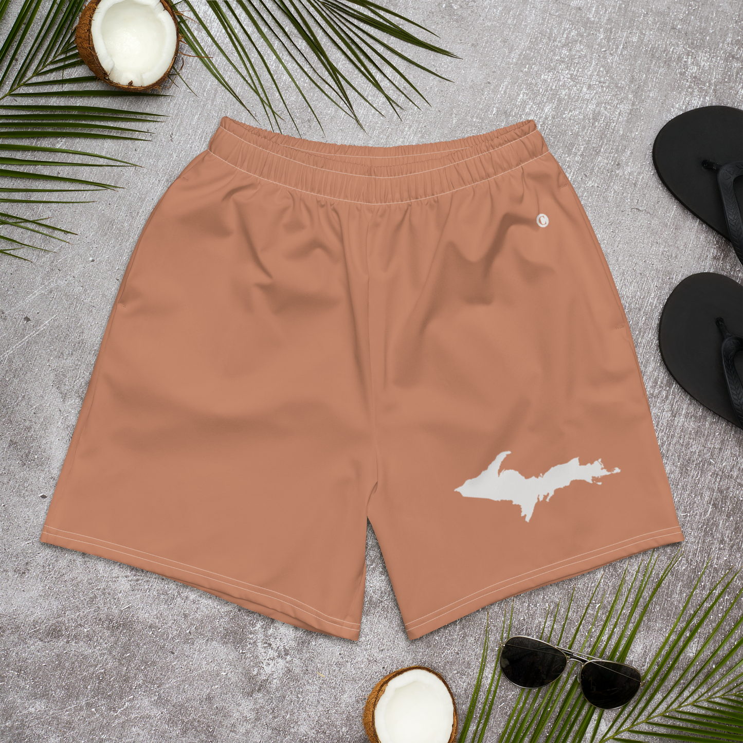 Michigan Upper Peninsula Athletic Shorts (w/ UP USA Flag) | Men's - Copper Color