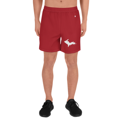 Michigan Upper Peninsula Athletic Shorts (w/ UP USA Flag) | Men's - Thimbleberry Red