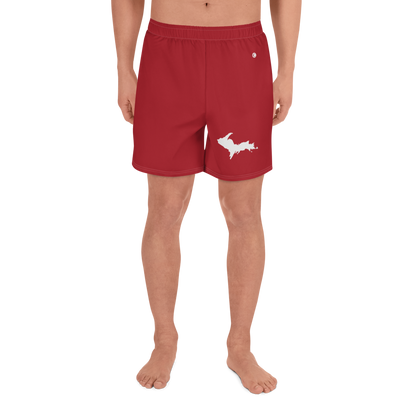 Michigan Upper Peninsula Athletic Shorts (w/ UP USA Flag) | Men's - Thimbleberry Red