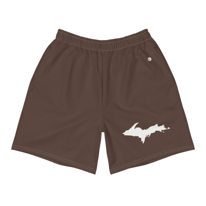 Michigan Upper Peninsula Athletic Shorts (w/ UP USA Flag) | Men's - Hickory Color