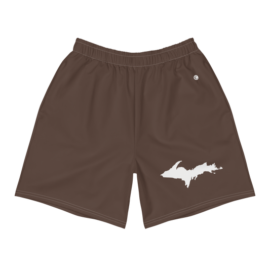 Michigan Upper Peninsula Athletic Shorts (w/ UP USA Flag) | Men's - Hickory Color