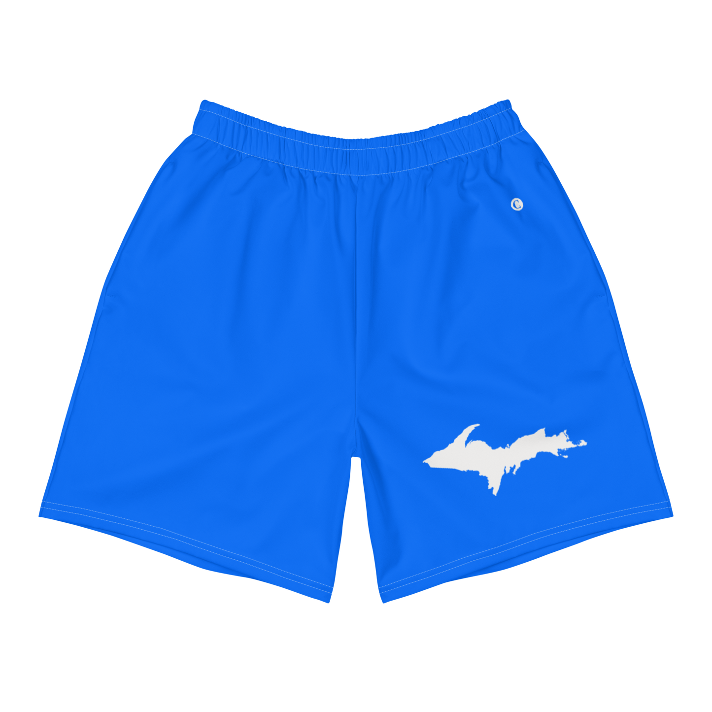 Michigan Upper Peninsula Athletic Shorts (w/ UP USA Flag) | Men's - Motor Town Blue