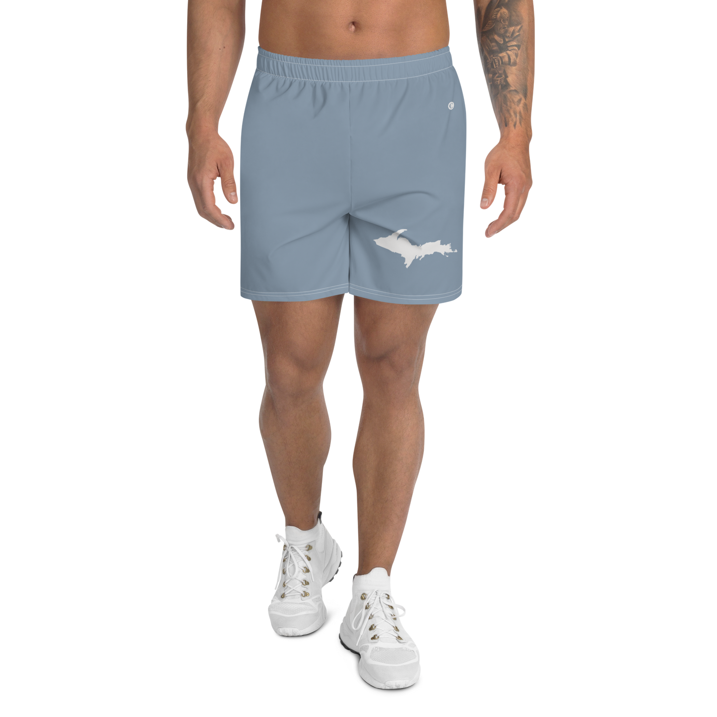 Michigan Upper Peninsula Athletic Shorts (w/ UP USA Flag) | Men's - B-24 Grey