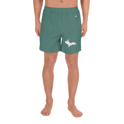 Michigan Upper Peninsula Athletic Shorts (w/ UP USA Flag) | Men's - Copper Green