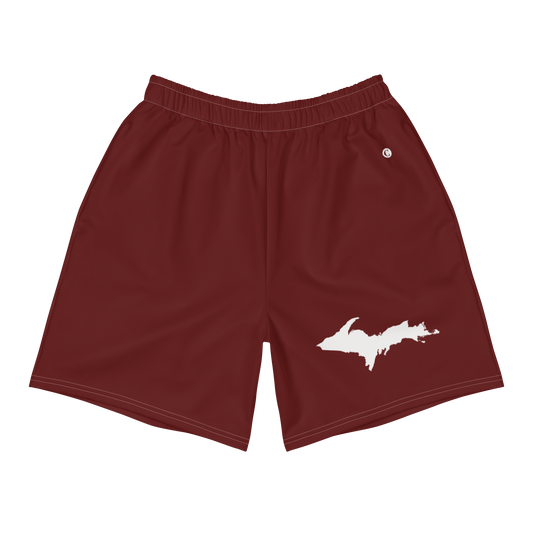 Michigan Upper Peninsula Athletic Shorts (w/ UP USA Flag) | Men's - Cherrywood Color