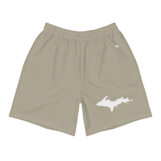 Michigan Upper Peninsula Athletic Shorts (w/ UP USA Flag) | Men's - Petoskey Stone Beige