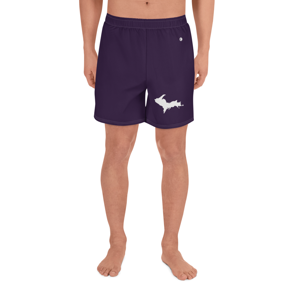 Michigan Upper Peninsula Athletic Shorts (w/ UP USA Flag) | Men's - Blackcurrant