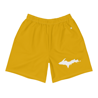 Michigan Upper Peninsula Athletic Shorts (w/ UP USA Flag) | Men's - Gold Bullion