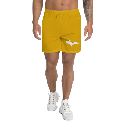 Michigan Upper Peninsula Athletic Shorts (w/ UP USA Flag) | Men's - Gold Bullion