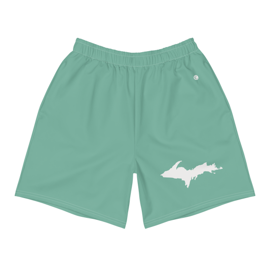 Michigan Upper Peninsula Athletic Shorts (w/ UP USA Flag) | Men's - Metallic Mint Green