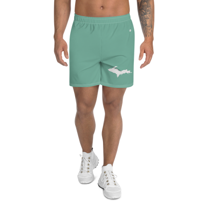 Michigan Upper Peninsula Athletic Shorts (w/ UP USA Flag) | Men's - Metallic Mint Green