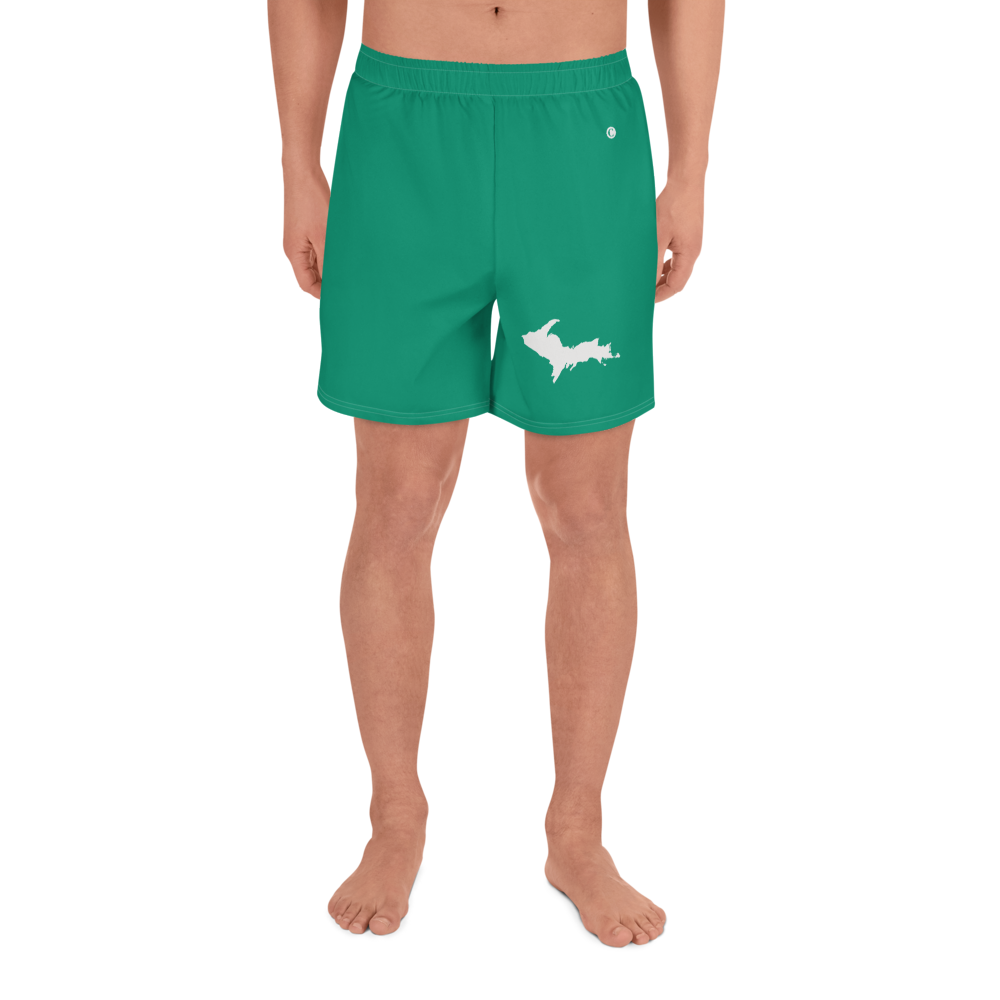 Michigan Upper Peninsula Athletic Shorts (w/ UP USA Flag) | Men's - Emerald Green