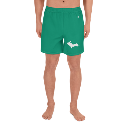 Michigan Upper Peninsula Athletic Shorts (w/ UP USA Flag) | Men's - Emerald Green