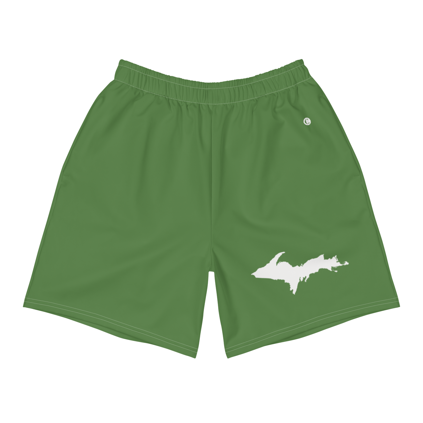 Michigan Upper Peninsula Athletic Shorts (w/ UP USA Flag) | Men's - Pine Green