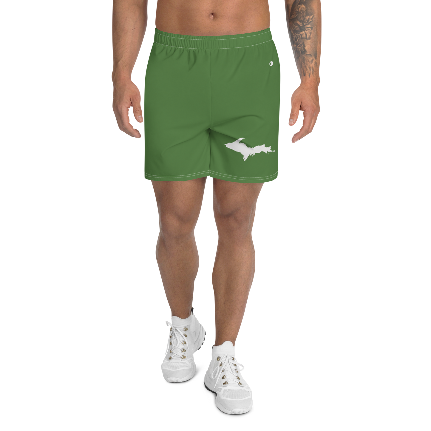 Michigan Upper Peninsula Athletic Shorts (w/ UP USA Flag) | Men's - Pine Green