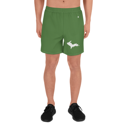 Michigan Upper Peninsula Athletic Shorts (w/ UP USA Flag) | Men's - Pine Green