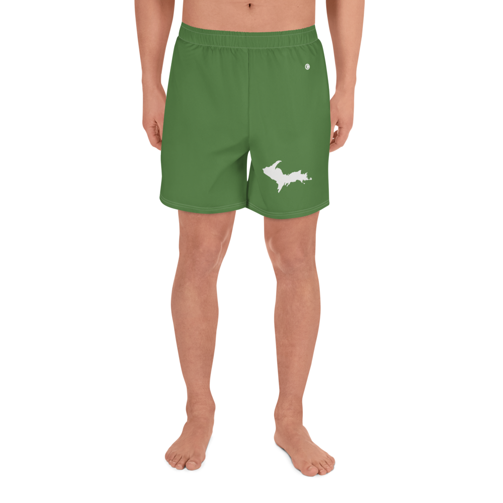 Michigan Upper Peninsula Athletic Shorts (w/ UP USA Flag) | Men's - Pine Green