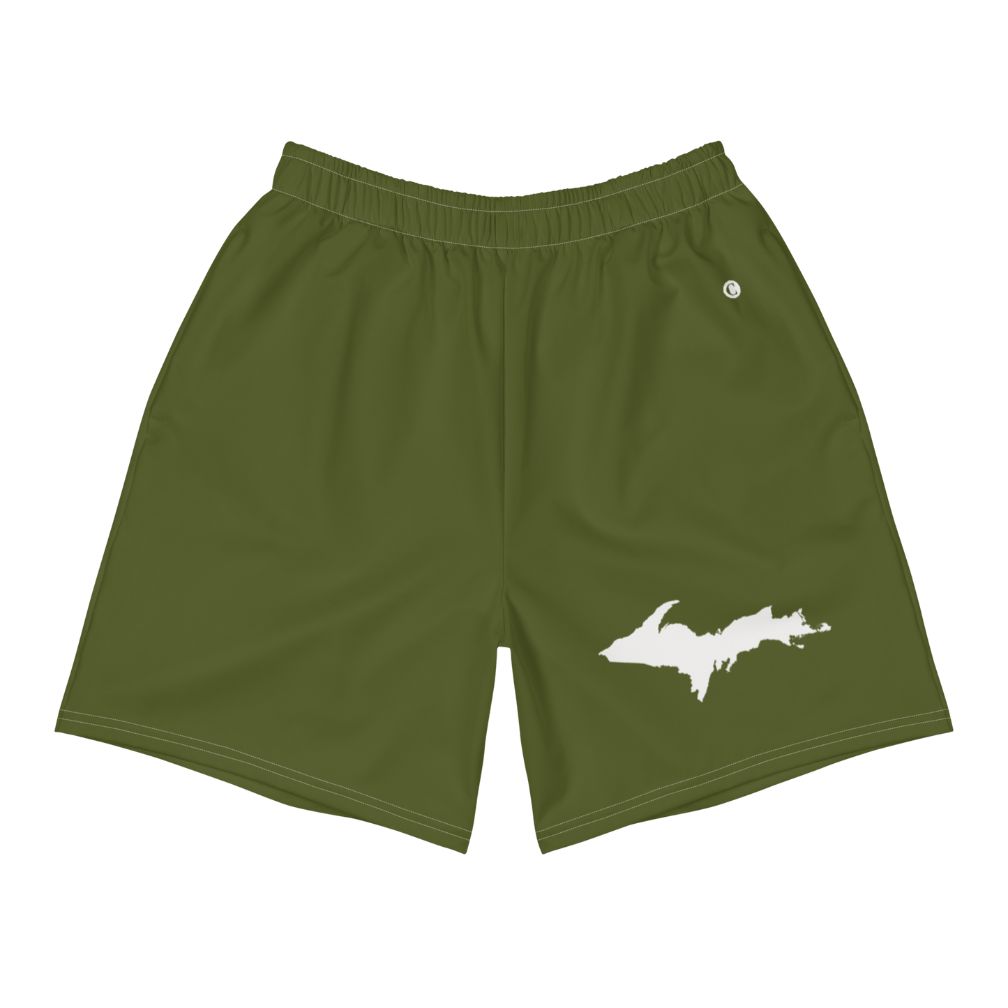 Michigan Upper Peninsula Athletic Shorts (w/ UP USA Flag) | Men's - Army Green