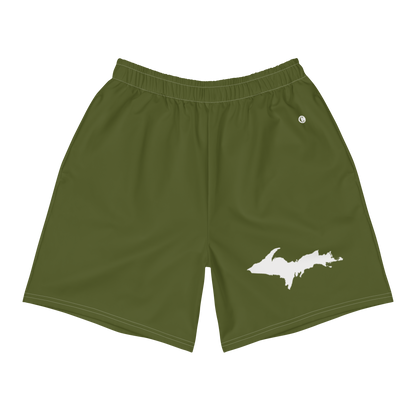 Michigan Upper Peninsula Athletic Shorts (w/ UP USA Flag) | Men's - Army Green