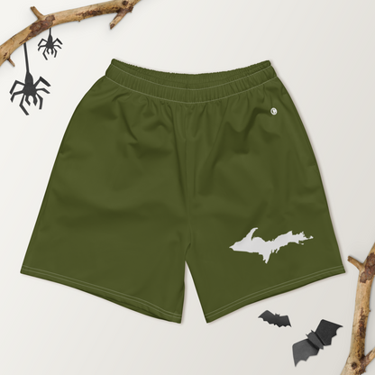 Michigan Upper Peninsula Athletic Shorts (w/ UP USA Flag) | Men's - Army Green