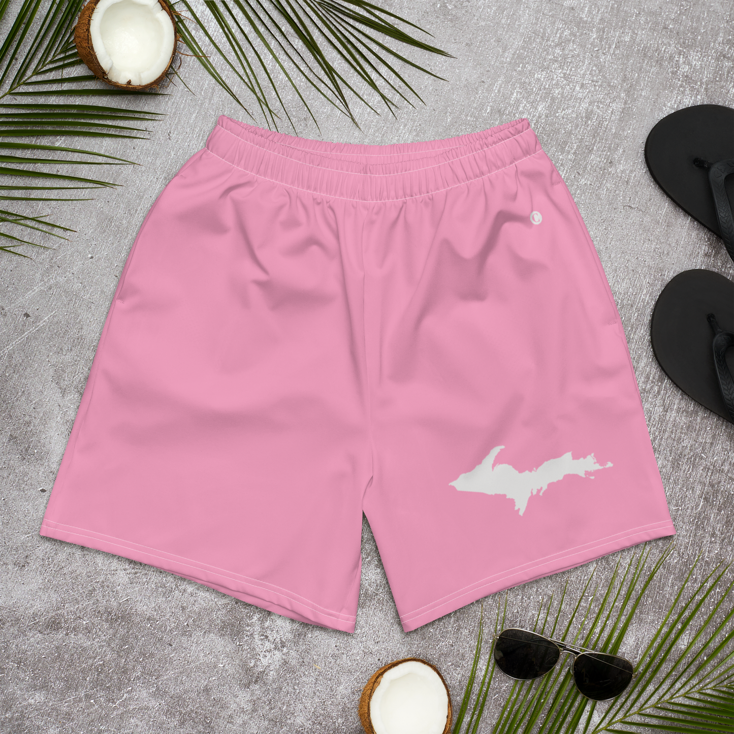 Michigan Upper Peninsula Athletic Shorts (w/ UP USA Flag) | Men's - '67 Caddie Pink