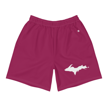 Michigan Upper Peninsula Athletic Shorts (w/ UP USA Flag) | Men's - Ruby Red