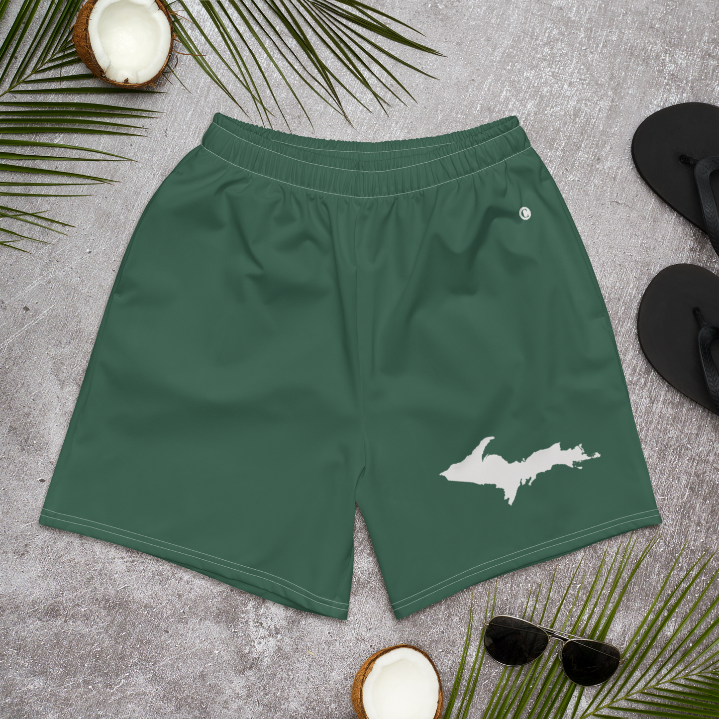 Michigan Upper Peninsula Athletic Shorts (w/ UP USA Flag) | Men's - Ginger Ale Green