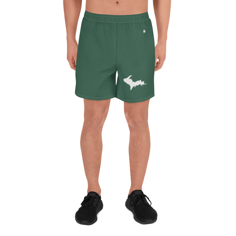 Michigan Upper Peninsula Athletic Shorts (w/ UP USA Flag) | Men's - Ginger Ale Green