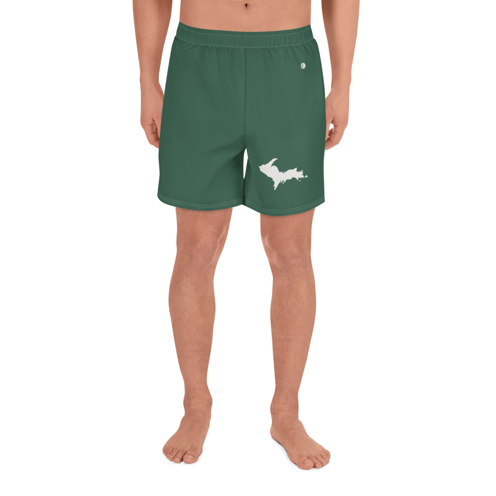 Michigan Upper Peninsula Athletic Shorts (w/ UP USA Flag) | Men's - Ginger Ale Green