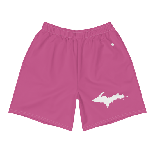 Michigan Upper Peninsula Athletic Shorts (w/ UP USA Flag) | Men's - Apple Blossom Pink