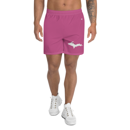 Michigan Upper Peninsula Athletic Shorts (w/ UP USA Flag) | Men's - Apple Blossom Pink