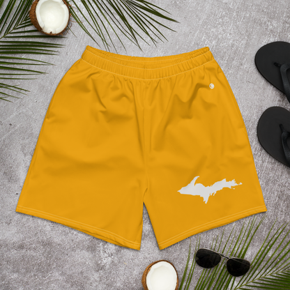 Michigan Upper Peninsula Athletic Shorts (w/ UP USA Flag) | Men's - Birch Leaf Orange