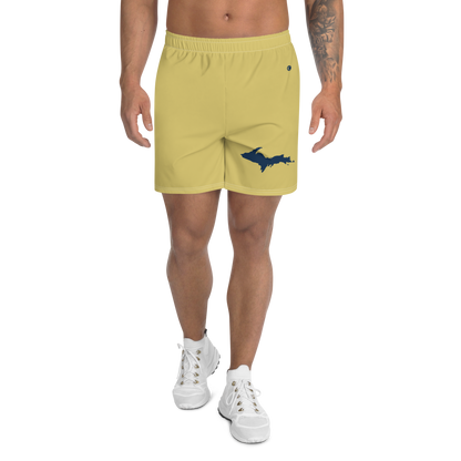 Michigan Upper Peninsula Athletic Shorts (w/ UP USA Flag) | Men's - Plum Yellow