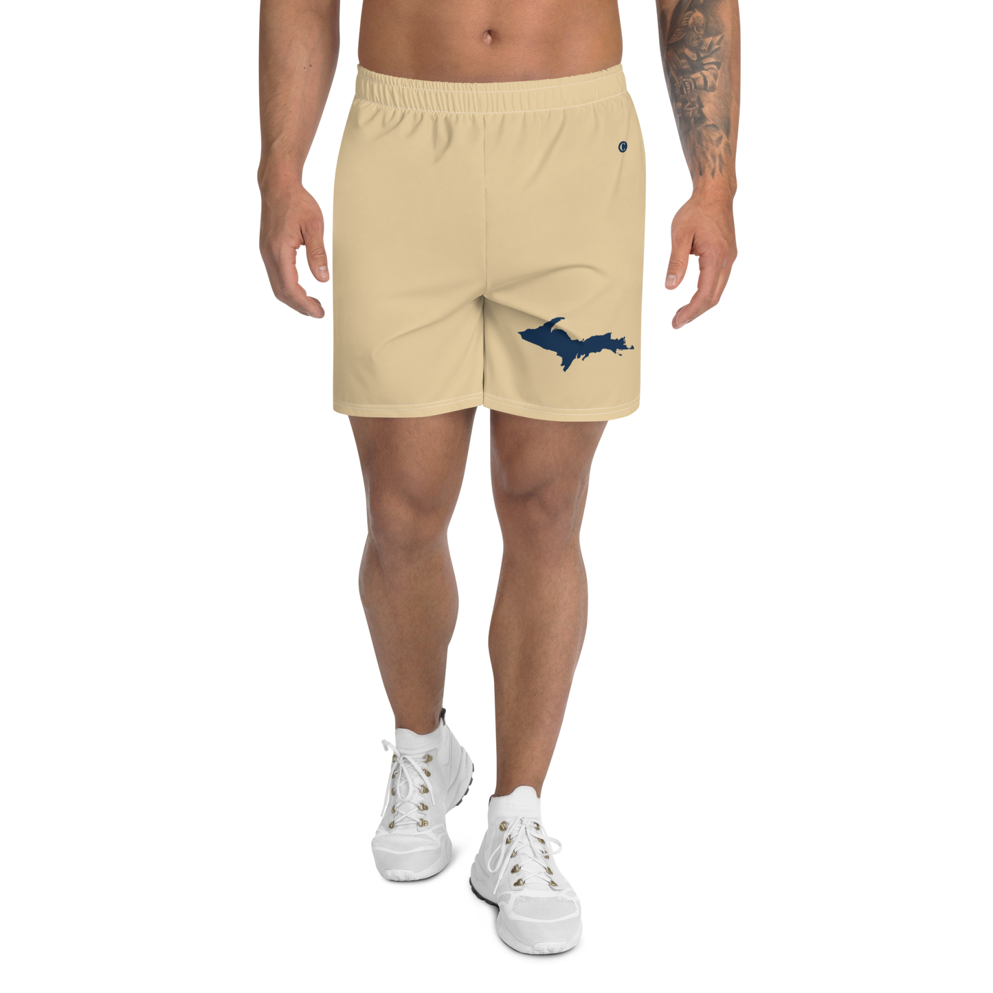 Michigan Upper Peninsula Athletic Shorts (w/ UP USA Flag) | Men's - Maple Color