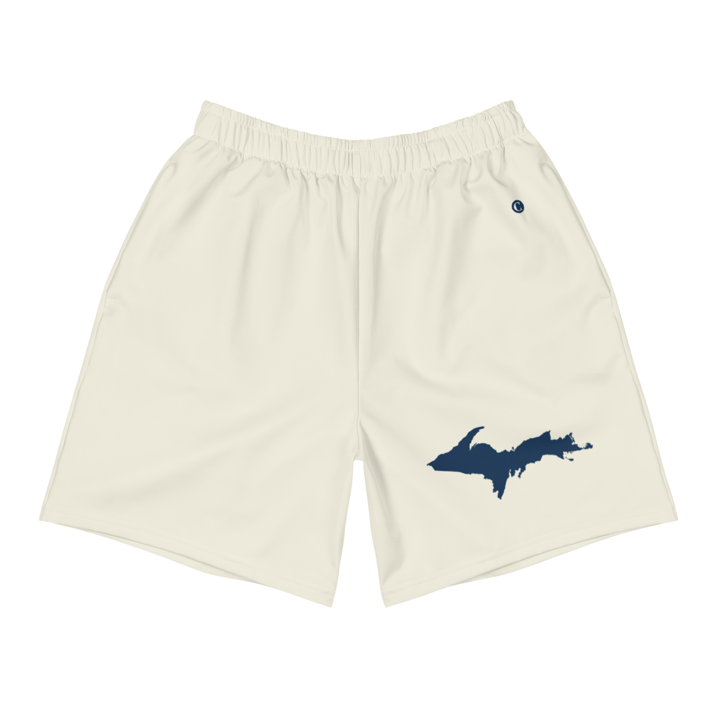 Michigan Upper Peninsula Athletic Shorts (w/ UP USA Flag) | Men's - Ivory White