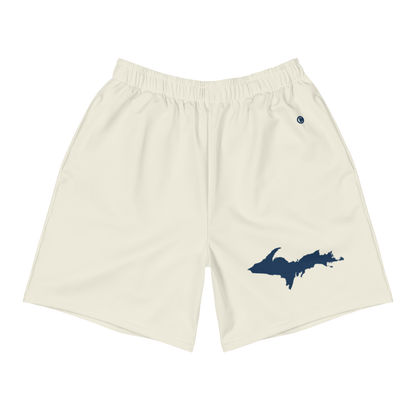 Michigan Upper Peninsula Athletic Shorts (w/ UP USA Flag) | Men's - Ivory White