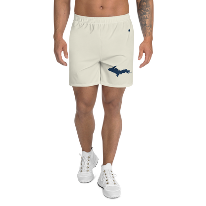 Michigan Upper Peninsula Athletic Shorts (w/ UP USA Flag) | Men's - Ivory White