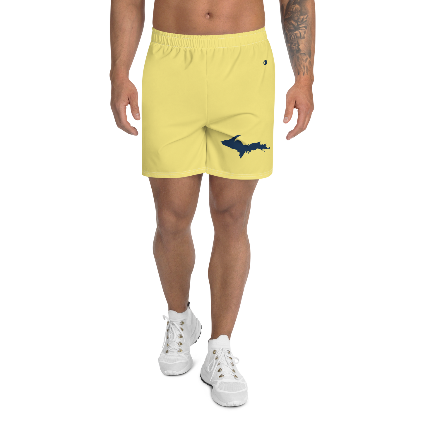 Michigan Upper Peninsula Athletic Shorts (w/ UP USA Flag) | Men's - Cherry Yellow