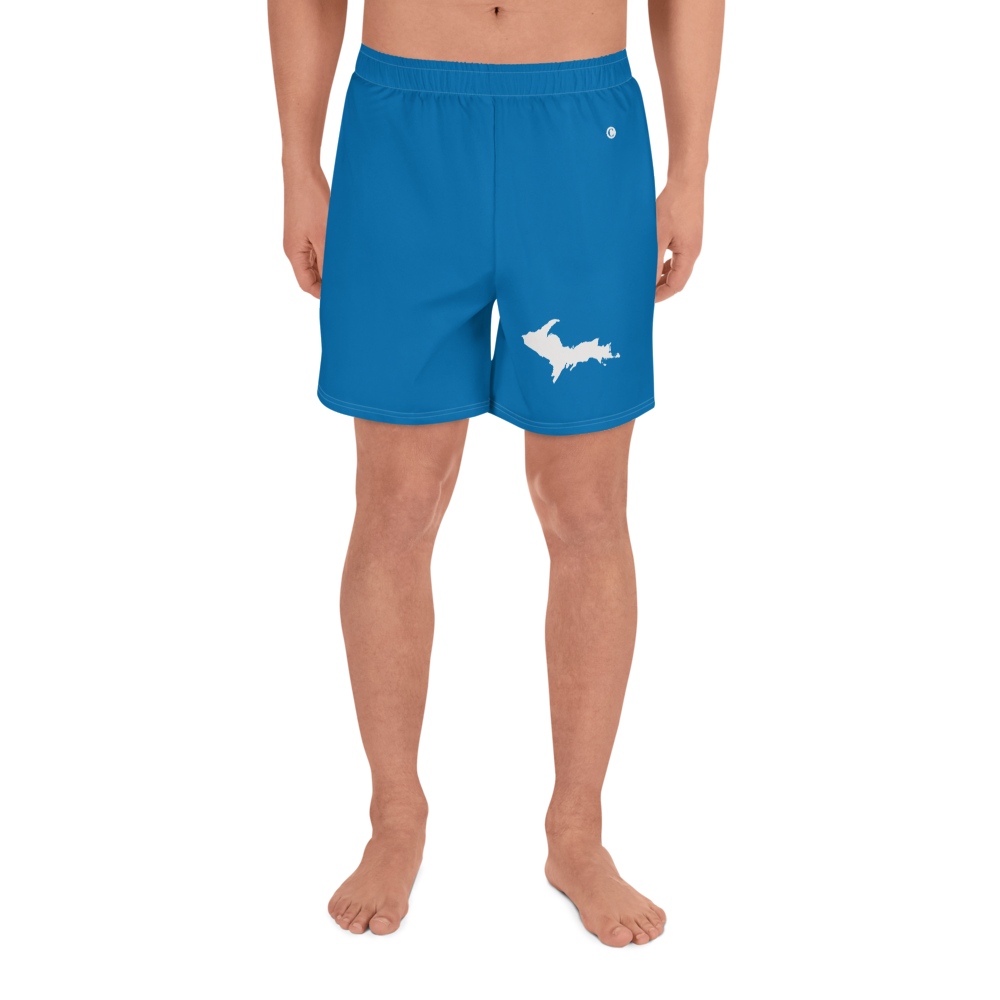 Michigan Upper Peninsula Athletic Shorts (w/ UP USA Flag) | Men's - Azure