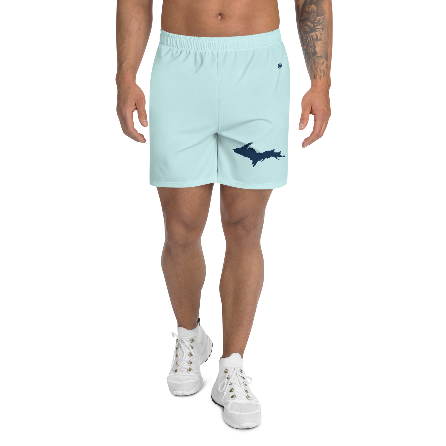 Michigan Upper Peninsula Athletic Shorts (w/ UP USA Flag) | Men's - Cyan