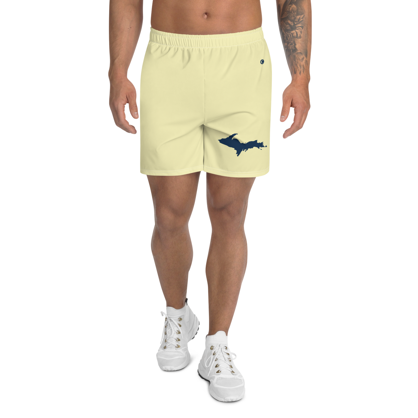 Michigan Upper Peninsula Athletic Shorts (w/ UP USA Flag) | Men's - Canary Yellow